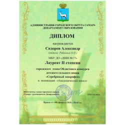 Сидоров Александр, лауреат 2 степени